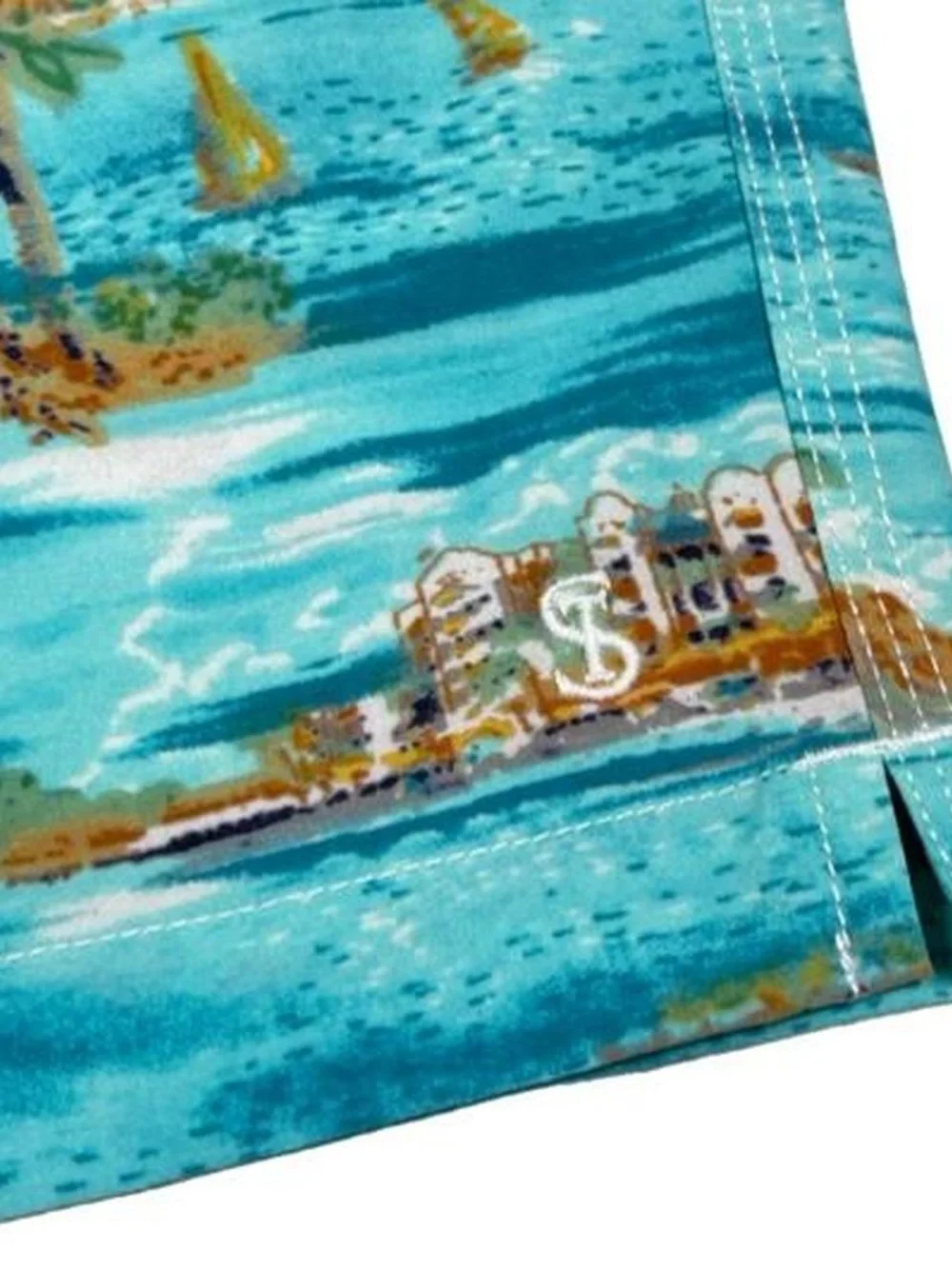 NWT! Todd Snyder Weekend Swim Shorts 5” Island Print Blue Men’s Size L Beach